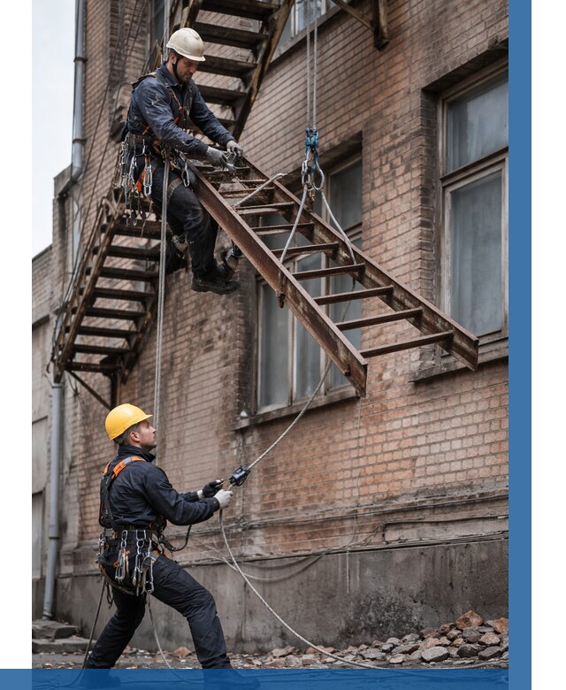 Демонтаж пожарной лестницы в Новосибирске от 12199 р. | ВЫСОТНИК-Нвс