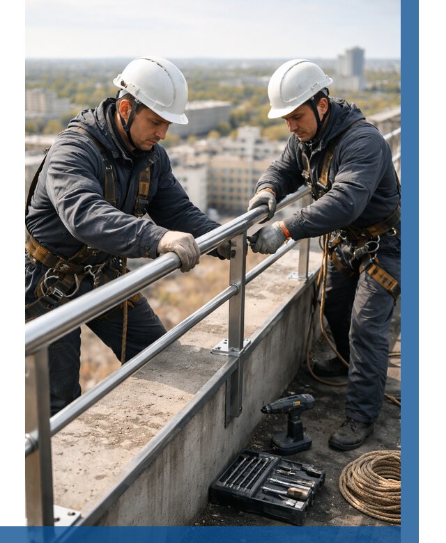 Монтаж перил на высоте в Новосибирске от 2542 р. | ВЫСОТНИК-Нвс