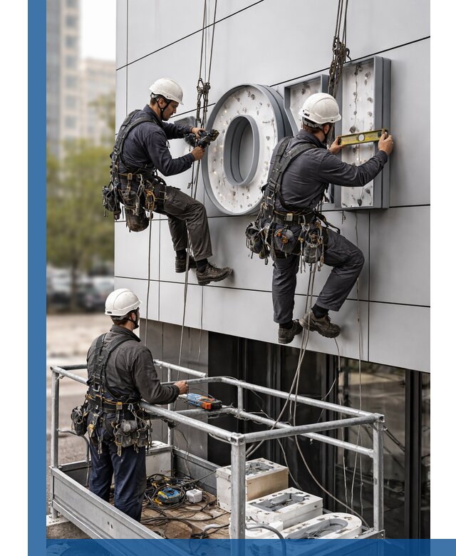 Профессиональный монтаж световых букв в Новосибирске под ключ