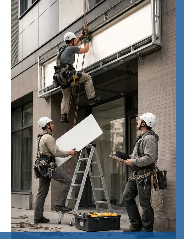 Монтаж светового короба в Новосибирске от 6608 р. | ВЫСОТНИК-Нвс