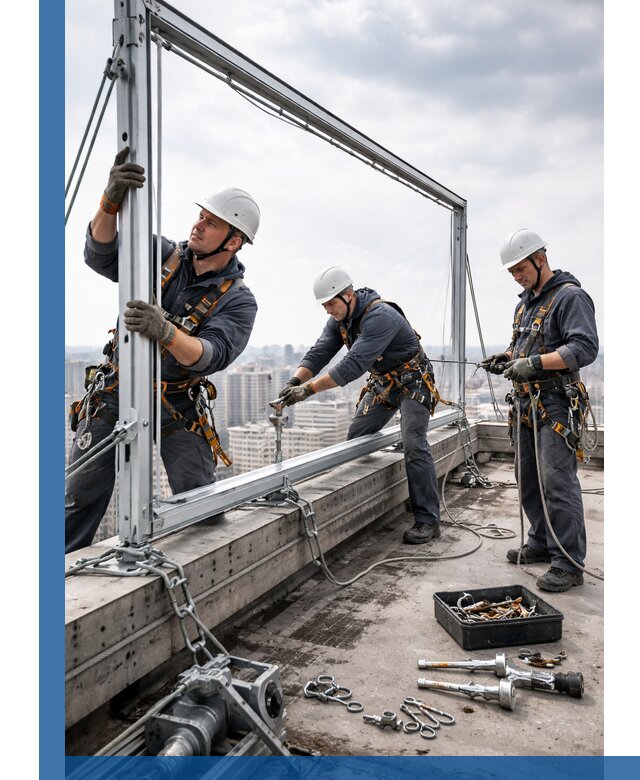 Монтаж крышных рекламных конструкций под ключ в Новосибирске