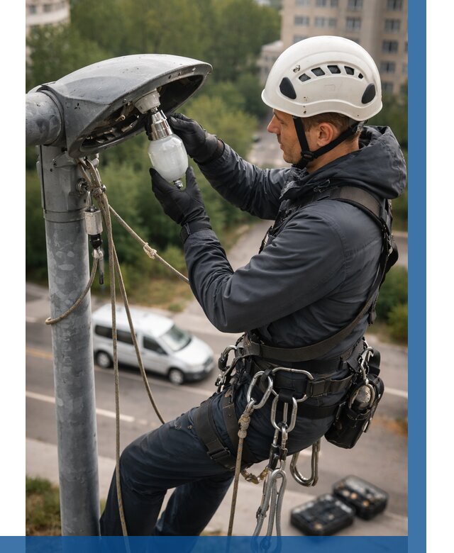 Замена ламп на высоте в Новосибирске от 2542 р. | ВЫСОТНИК-Нвс