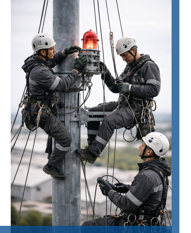 Монтаж заградительных огней в Новосибирске от 8641 р. | ВЫСОТНИК-Нвс