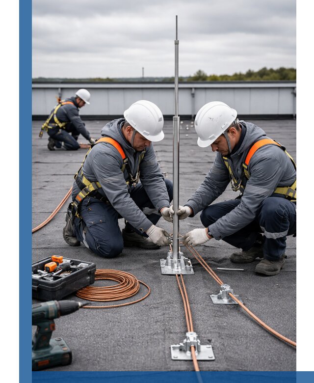 Монтаж молниезащиты на кровле в Новосибирске под ключ с гарантией