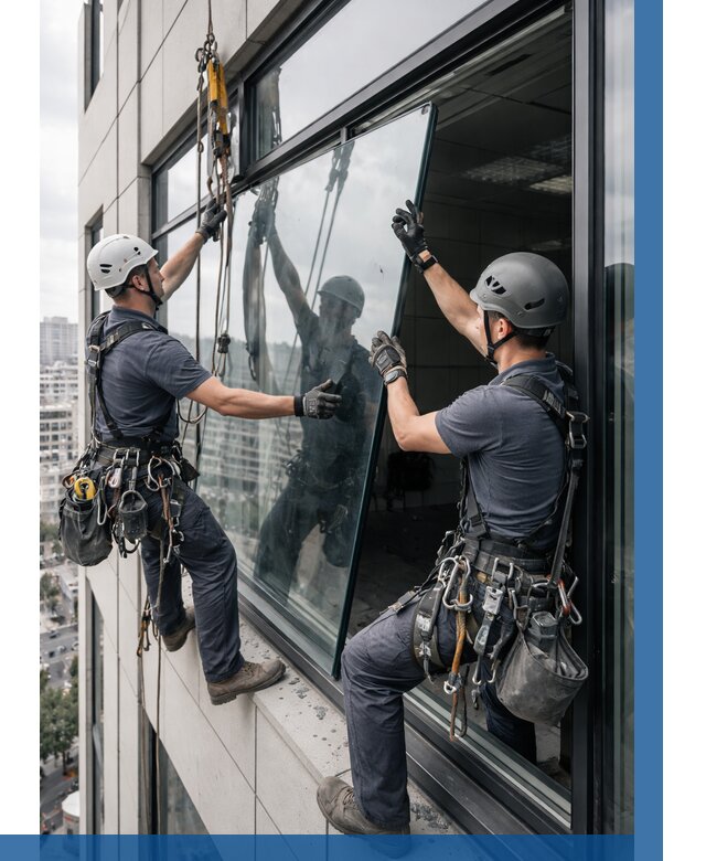 Замена стеклопакетов на высоте в Новосибирске от 5591 р. | ВЫСОТНИК-Нвс