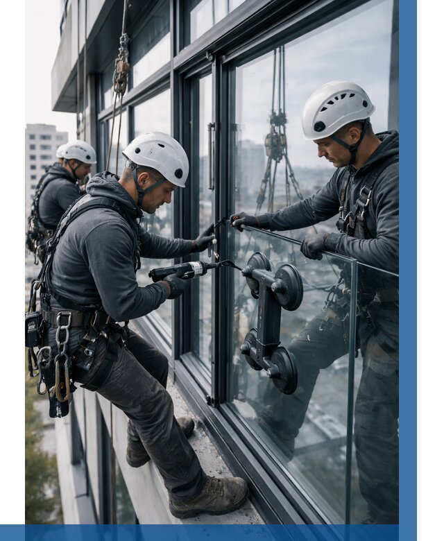 Витражное остекление зданий в Новосибирске от 3558 р. | ВЫСОТНИК-Нвс