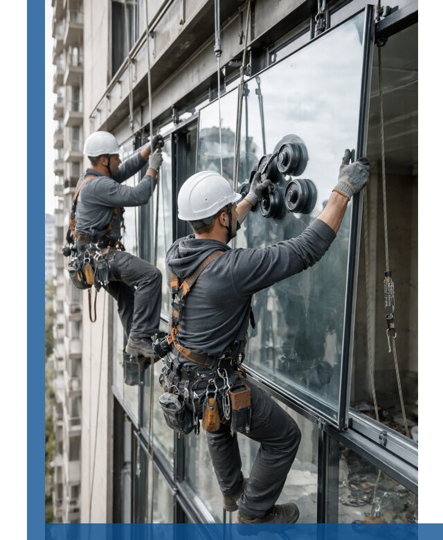 Витражное остекление фасадов и лоджий в Новосибирске под ключ