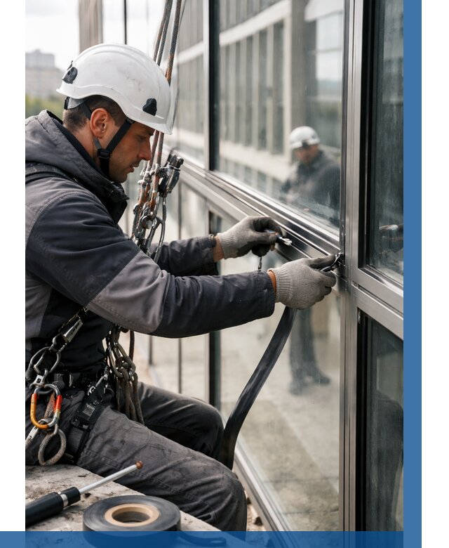 Ремонт витражных конструкций в Новосибирске от 3558 р. | ВЫСОТНИК-Нвс