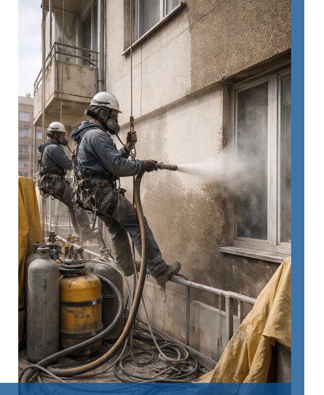 Пескоструйная очистка фасада в Новосибирске от 661 р. | ВЫСОТНИК-Нвс