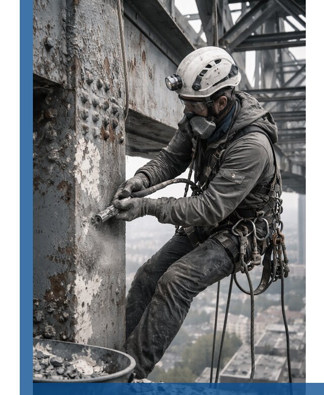 Удаление старой краски с металлических конструкций в Новосибирске