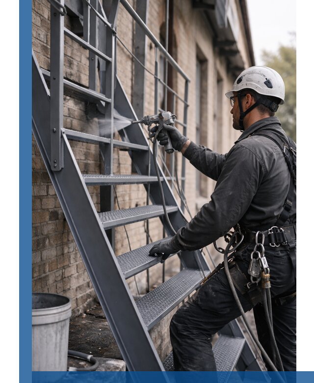 Покраска и антикоррозионная защита пожарных лестниц в Новосибирске