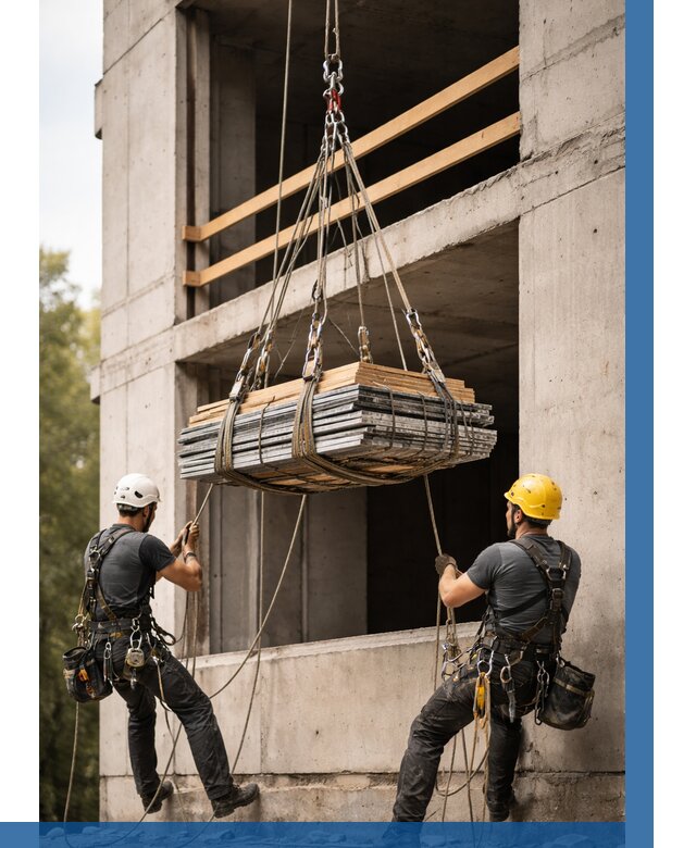 Подъем материала на этаж веревками в Новосибирске от 1525 р. | ВЫСОТНИК-Нвс