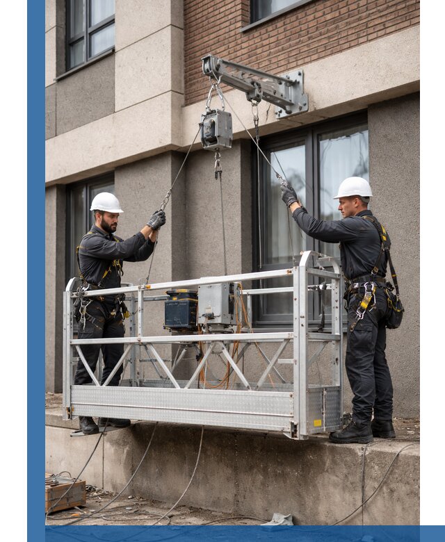 Монтаж и подъем фасадной люльки в Новосибирске с гарантией безопасности