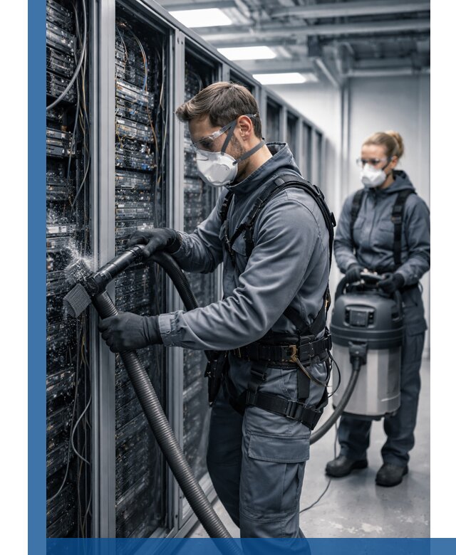 Обеспыливание серверной комнаты в Новосибирске, профессиональная очистка