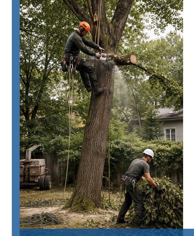 Кронирование деревьев в Новосибирске, безопасная высотная обрезка