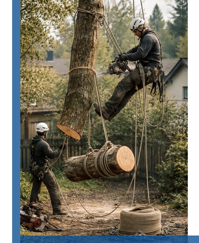 Валка деревьев частями в Новосибирске, безопасно и аккуратно