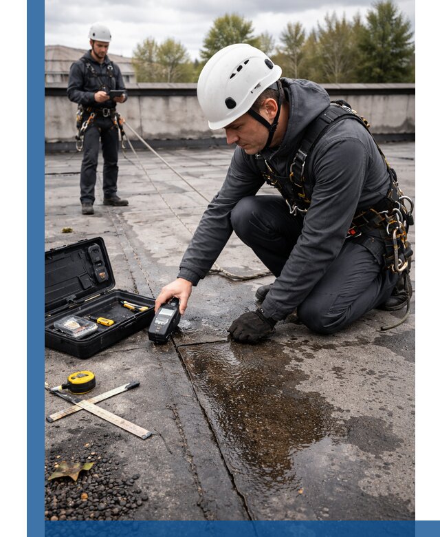 Обследование кровли на протечки и выявление дефектов в Новосибирске