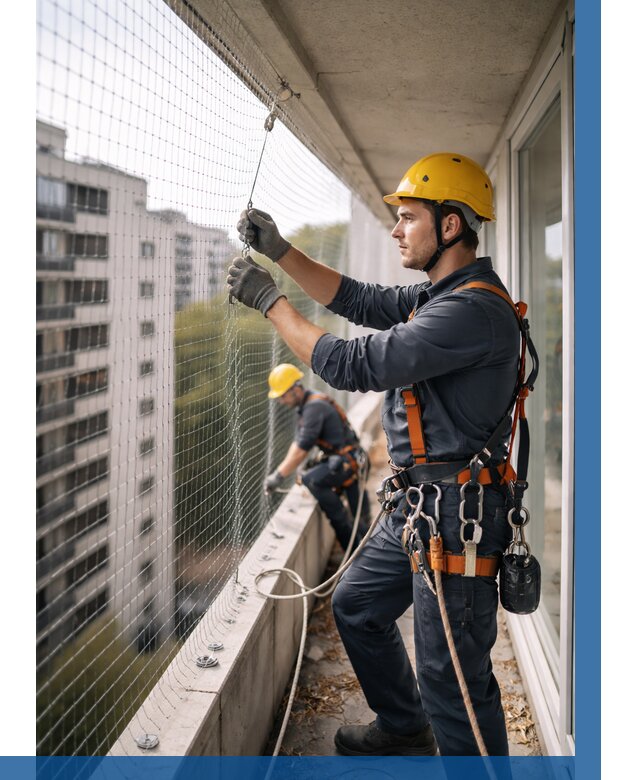 Монтаж сетки от птиц в Новосибирске от 4575 р. | ВЫСОТНИК-Нвс